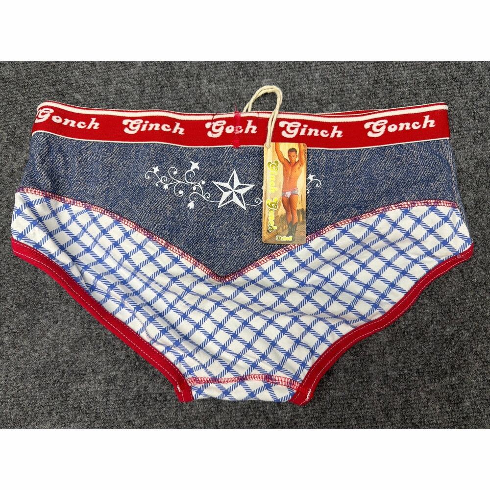 Ginch Gonch Men’s Americana Red White & Blue Briefs Size Medium